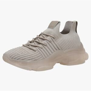 Cushionair fabric/rubber pull on sneaker. Beige woman’s size 9.
